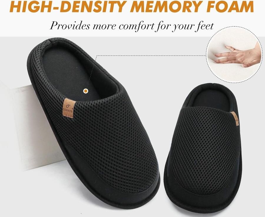 SolidKeus Heren Huisslippers met Memory Foam en Rubber Zool