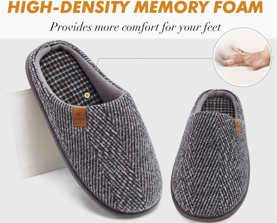 SolidKeus Heren Pantoffels met Geheugen Foam en Sluiting