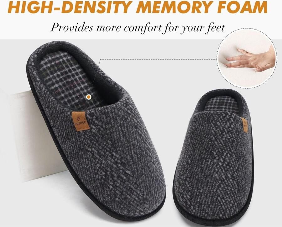 SolidKeus Heren Pantoffels met Geheugen Foam en Sluiting