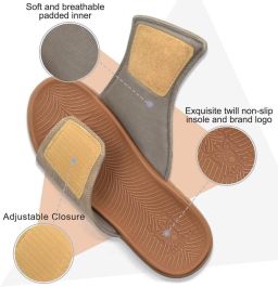 SolidKeus Heren Slippers met Ondersteuning voor Plantar Fasciitis Chestnut