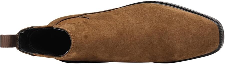 SolidKeus Heren Suède Chelsea Boots met Vierkante Neus