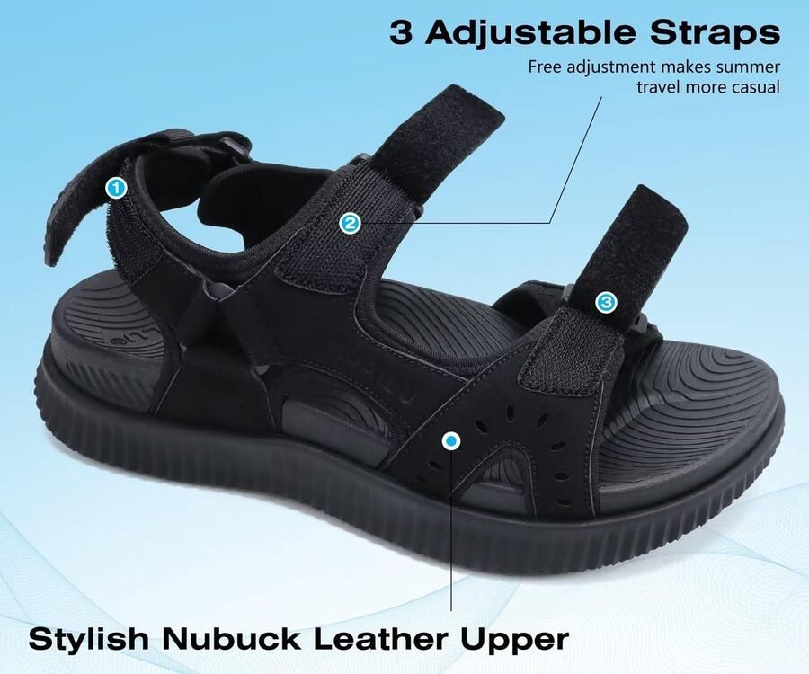 SolidKeus Heren Wandelsandalen met Ergonomische Arch Support en Waterproof Design