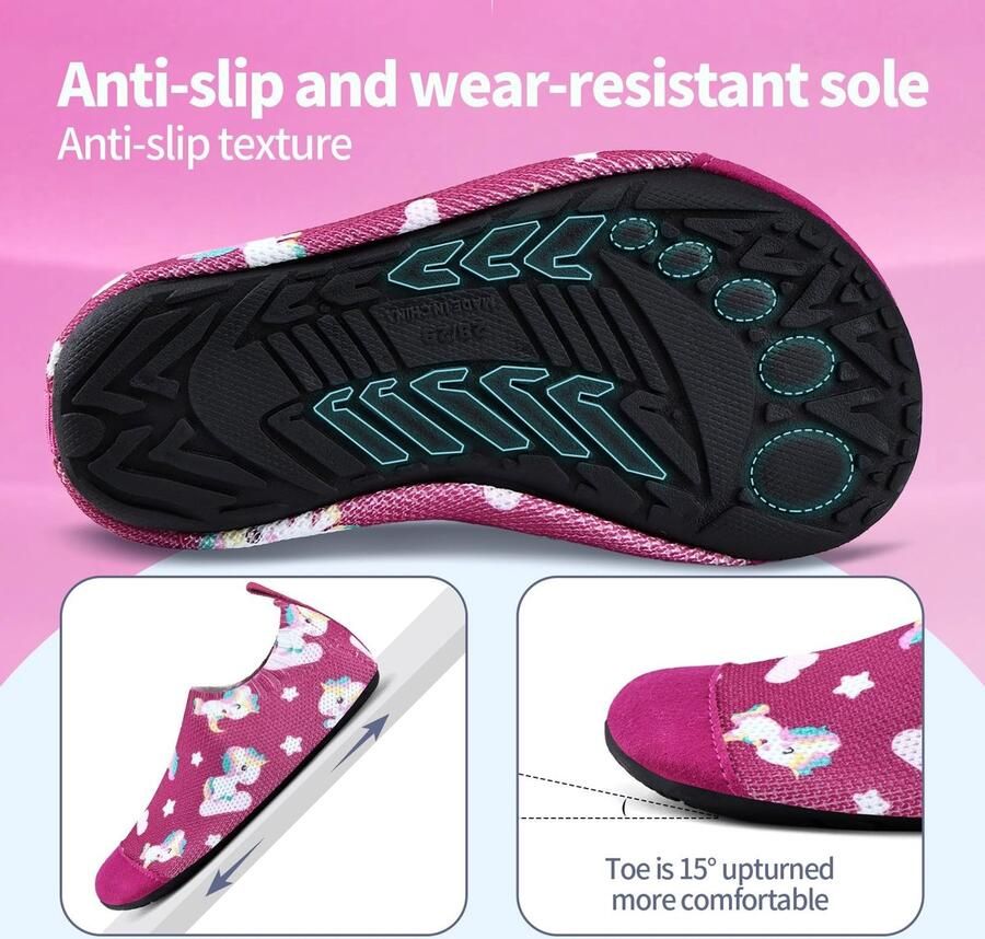 SolidKeus Kinderslippers voor Meisjes Lichtgewicht en Ademend Eenhoorn Rood