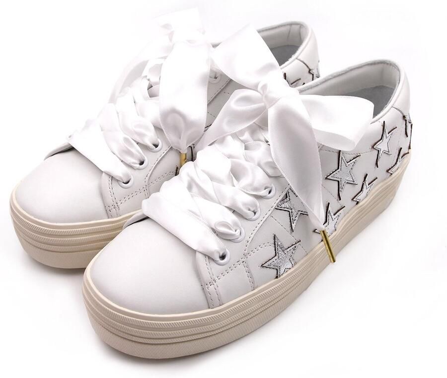 Mode Satin Linten voor Sneakers en Boots in Wit