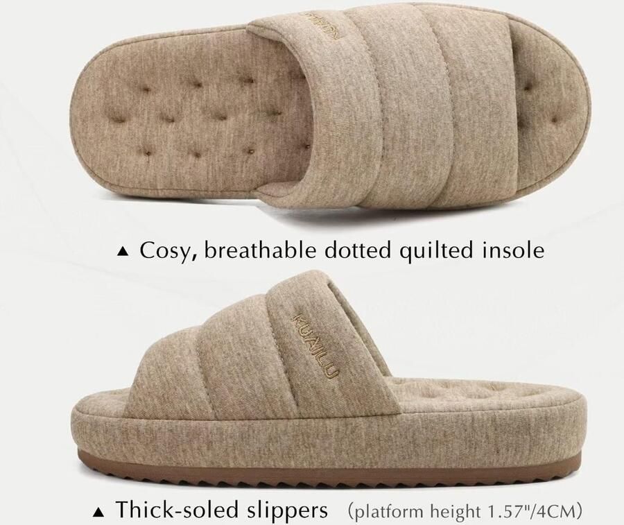 SolidKeus Heren Slippers met Geheugenfoam en Zacht Voetbed voor Binnen en Buiten