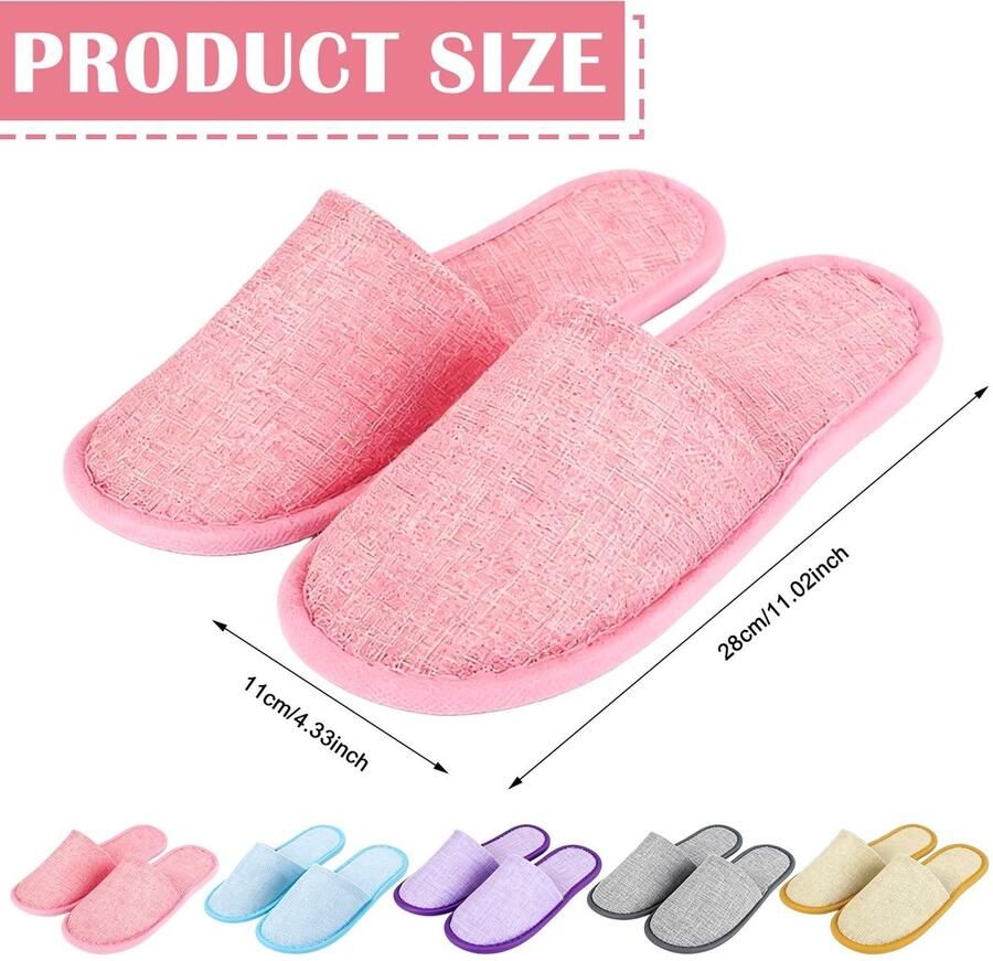 SolidKeus Set van 20 Luxe Linnen Hotel Slippers voor Thuis en Reizen