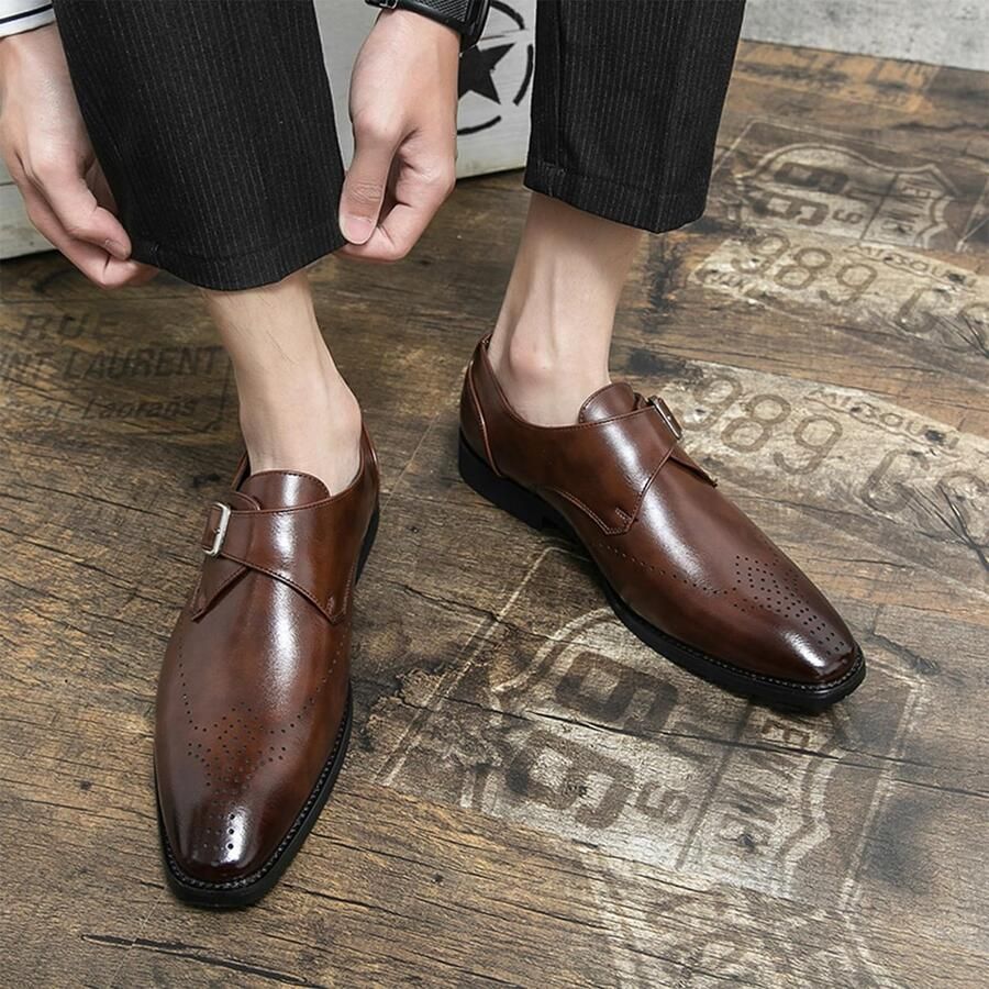 SolidKeus Slimme Monk Schoenen Voor Mannen Van Microfiber Leer