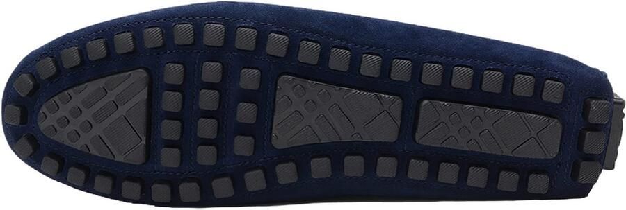 SolidKeus Stijlvolle Suede Lederen Loafer Flats Comfort Rijschoenen Donkerblauw