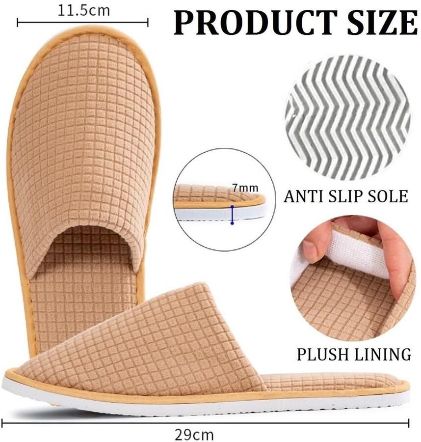 SolidKeus Zachte Disposable Slippers voor Hotel en Spa 6 Stuks
