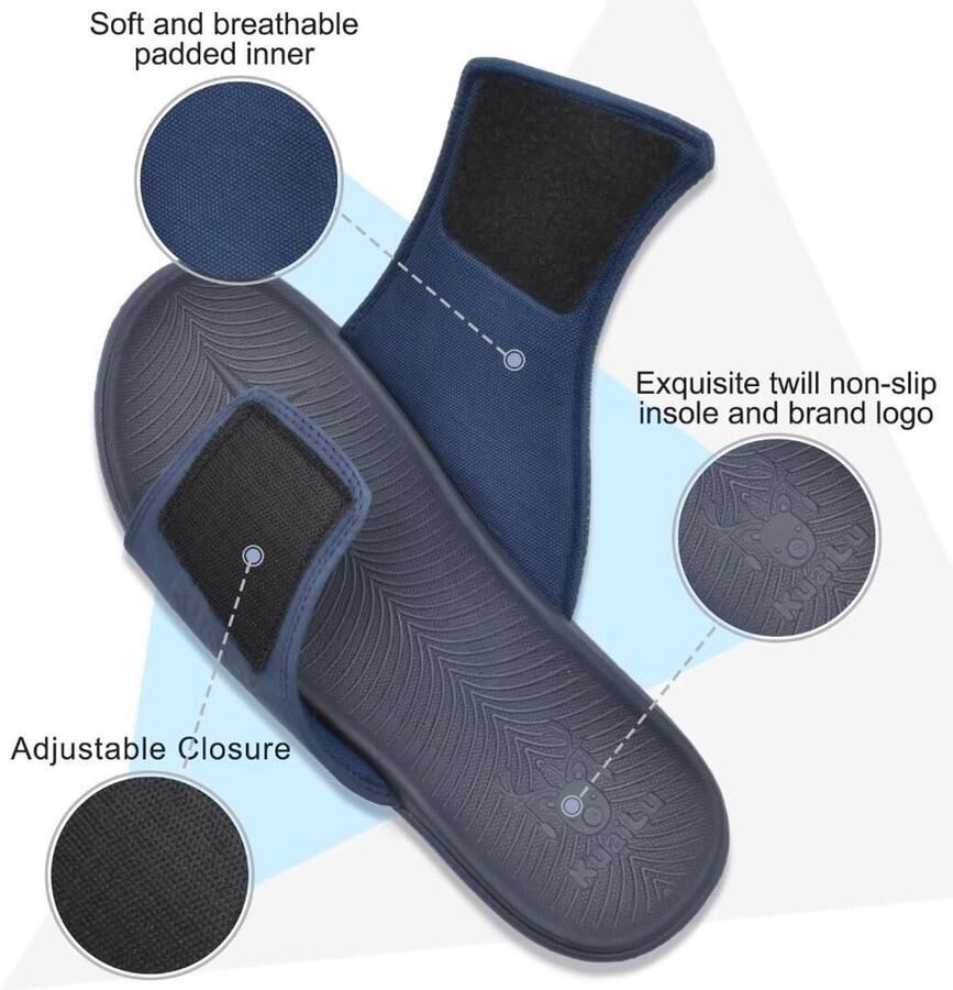 SolidKeus Zachte Kussen Sport Sandalen voor Heren met Ondersteuning voor de Voetboog Blauw