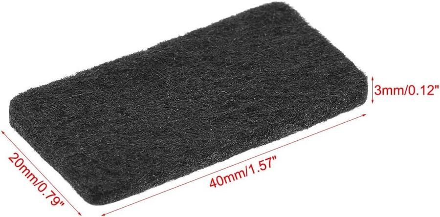 Sourcing map 16 stuks meubelpads vilt pads zelfklevend 40 mm x 20 mm vierkant 3 mm dik zwart