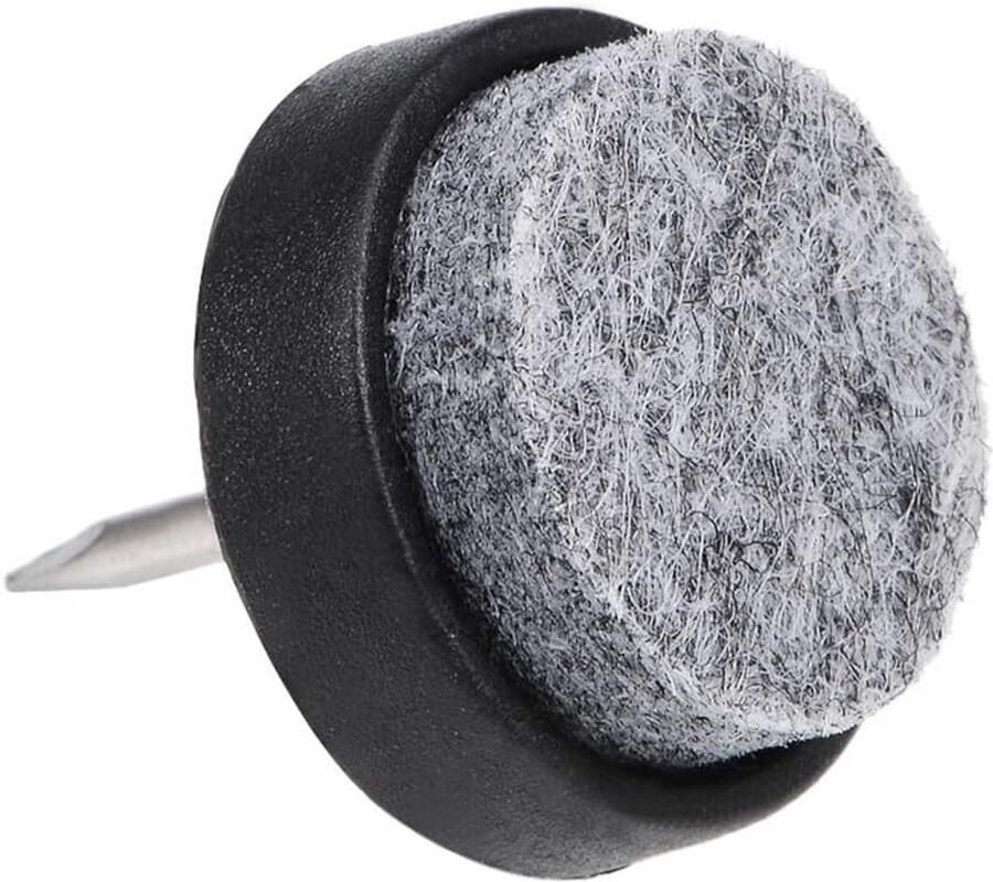 Sourcing map 20 stuks. Opspijkers meubelen viltglijders stoel tafelpoot bescherming 20 mm diameter zwart. 20mm(26pcs)