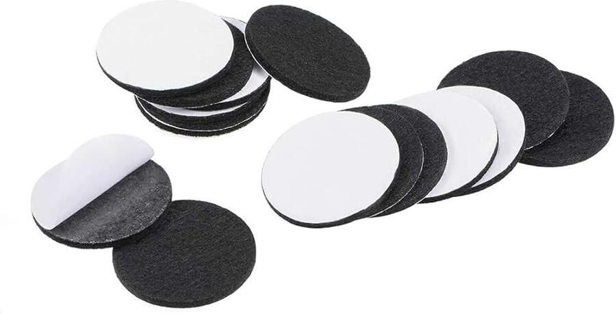Sourcing map 36 stuks meubelpads zelfklevende vilten pads 40 mm diameter 3 mm dik rond zwart