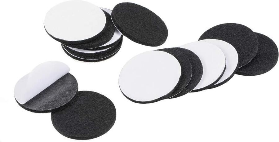 Sourcing map 36 stuks meubelpads zelfklevende vilten pads 40 mm diameter 3 mm dik rond zwart