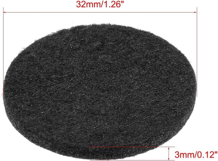Sourcing map 48 stuks meubelpads zelfklevende vilten pads 32 mm diameter. 3 mm dik rond zwart