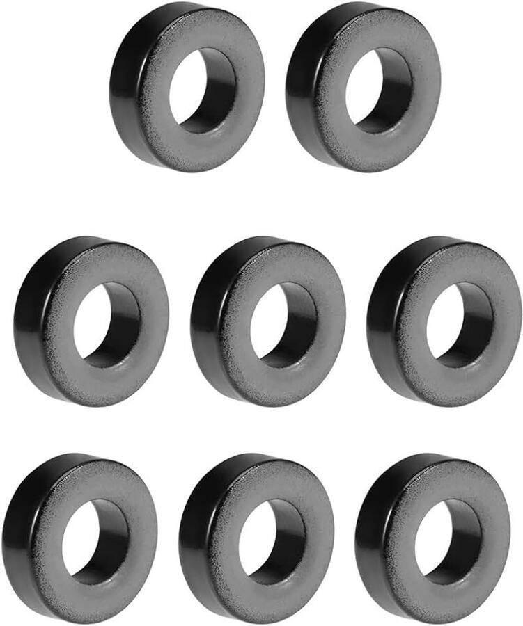 Sourcing map 8 stuks 9 2 x 18 x 6 5 mm Ferriet ring ijzerpoeder Toroid pitten zwart grijs de