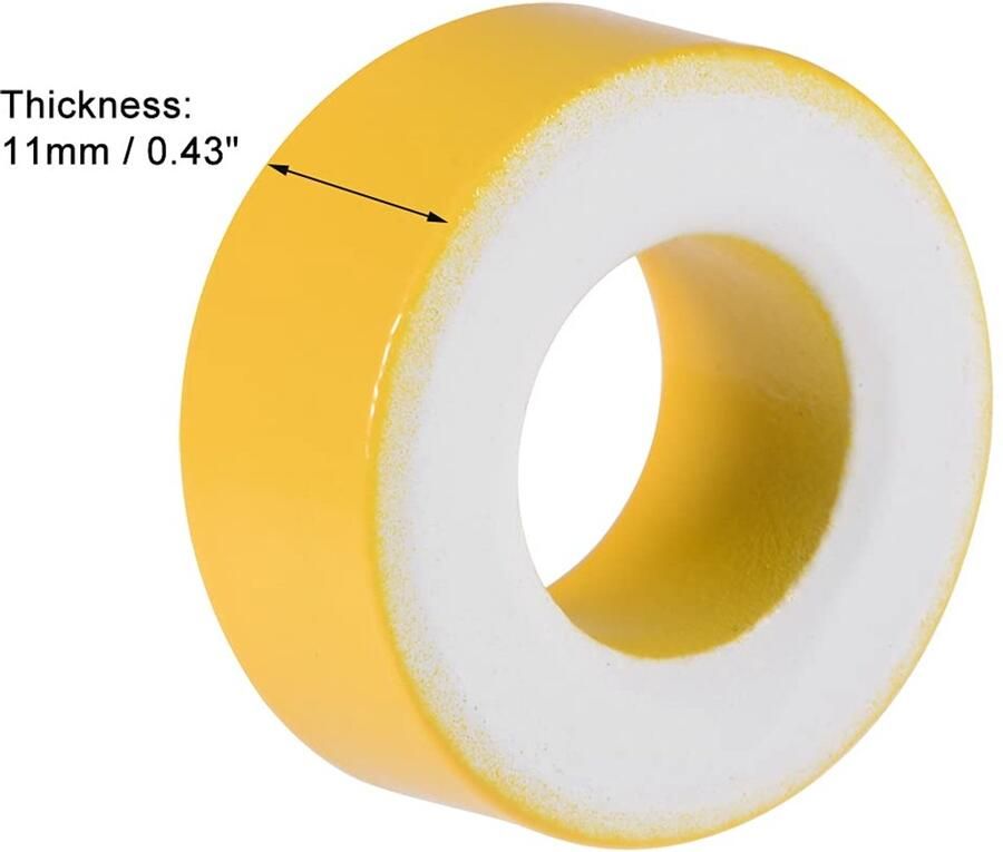 Sourcing map 8 stuks Ferriet ring ijzerpoeder torus kernen geel wit 14 2 x 27 3 x mm