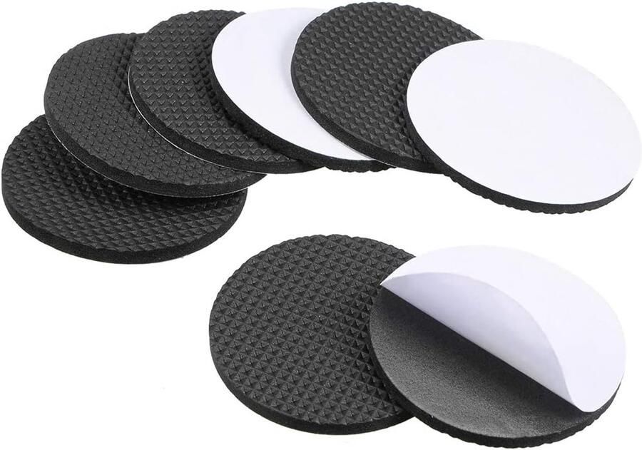 Sourcing map 8 stuks meubelpads zelfklevende rubberen pads 60 mm diameter. 4 mm dik rond zwart