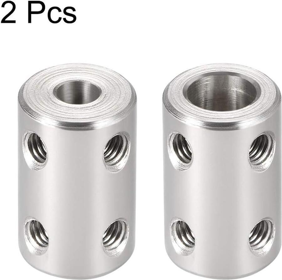 Sourcing map stalen schacht koppeling starre flexibele koppeling motor connector L22xD14 4mm-4mm 5mm to 8mm 2PCS Silver Tone