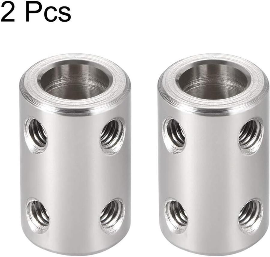 Sourcing map stalen schacht koppeling starre flexibele koppeling motor connector L22xD14 4mm-4mm 8mm to 8mm 2PCS Silver Tone