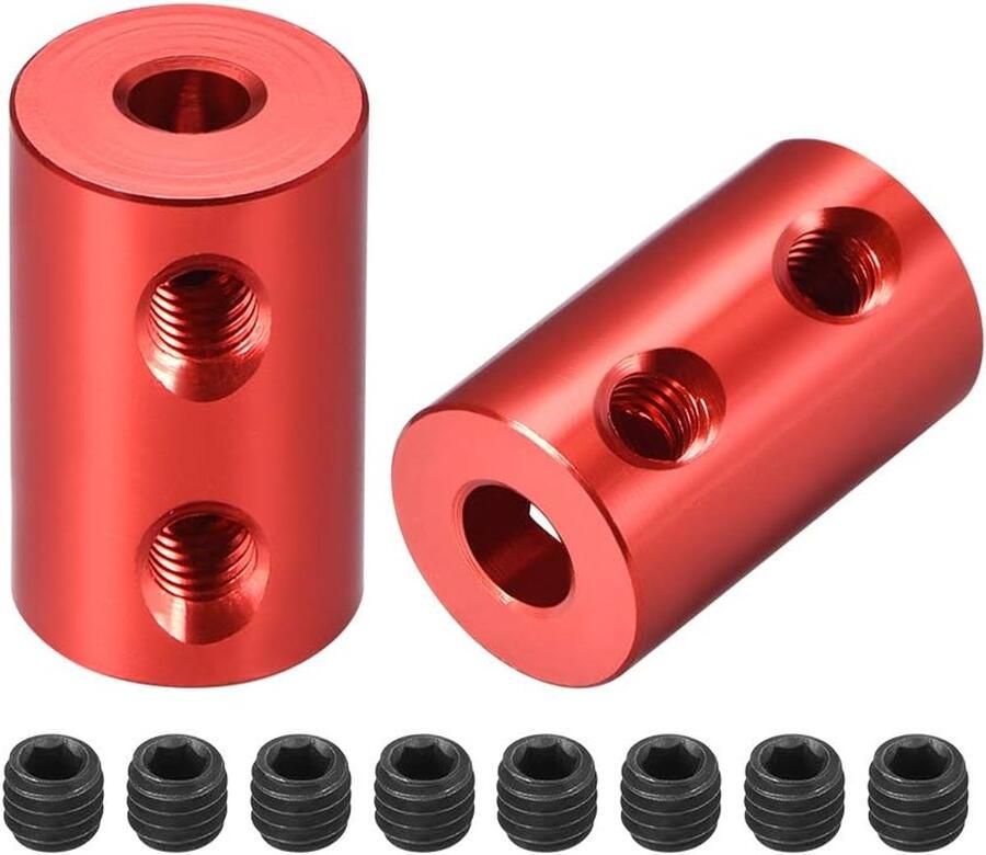 Sourcing map stalen schacht koppeling starre flexibele koppeling motor connector L22xD14 4mm-4mm to 5mm 2PCS rood