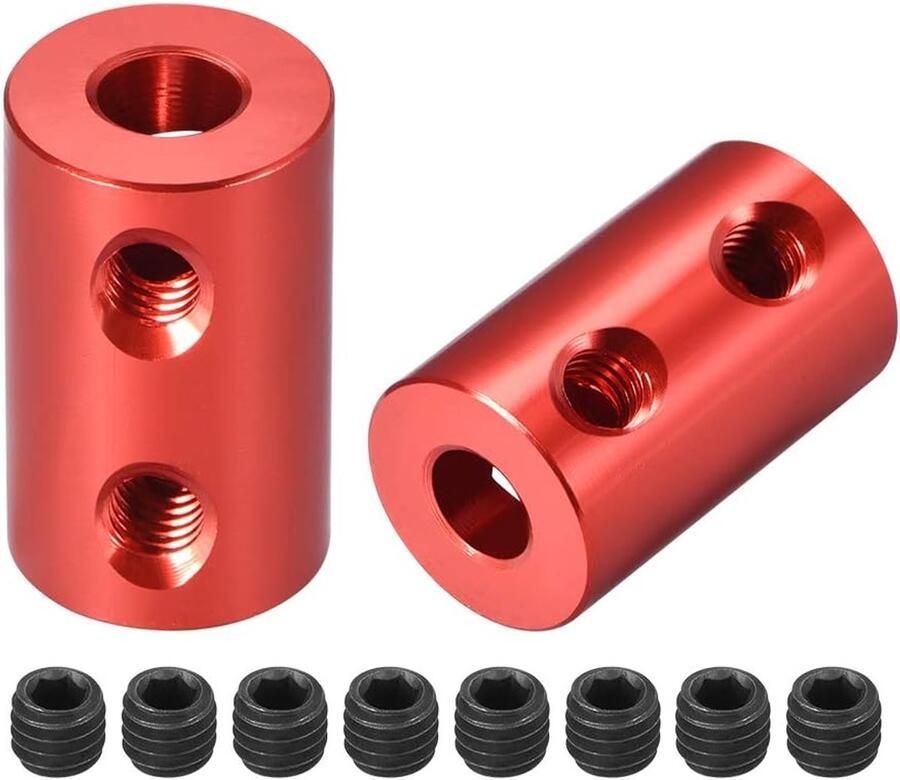 Sourcing map stalen schacht koppeling starre flexibele koppeling motor connector L22xD14 4mm-4mm 5mm to 5mm 2PCS rood