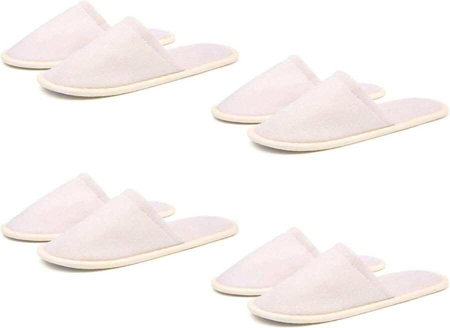 Spa Hotel Slippers Guest Slippers Set of 4 Pairs of Slippers for and Slippers Universal Size Slippers for Guest Hotels and Office (Beige Fully Wrapped) None. beige