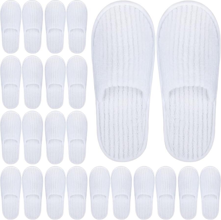 Spa Slippers Huisslippers Pantoffels Gasten Ontvangen Herbruikbaar Wasbaar Lengte Wit