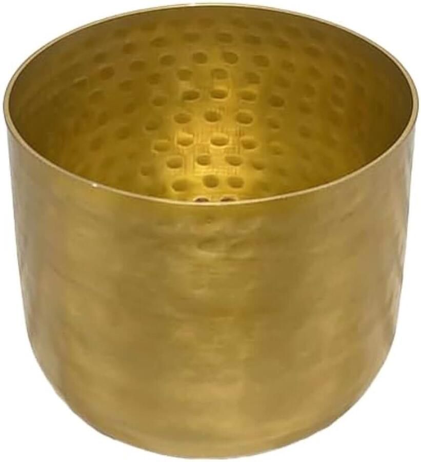 Spaces Living Antieke messing look goud gehamerde potten indoor plantenpot decoratief accent voor potplanten gouden bloemenvaas voor bruiloft of evenement middelpunt klein diameter