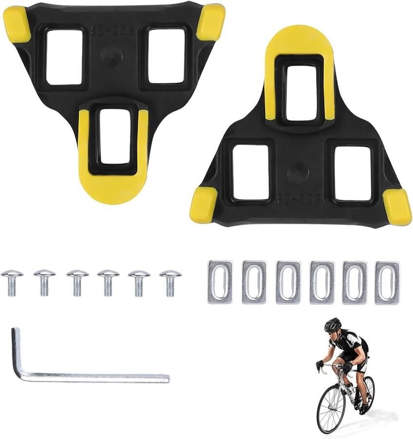 SPD Cleats Fietsschoen Plaatjes Fietsen Compatibel met SPD 110 g Zwart Geel