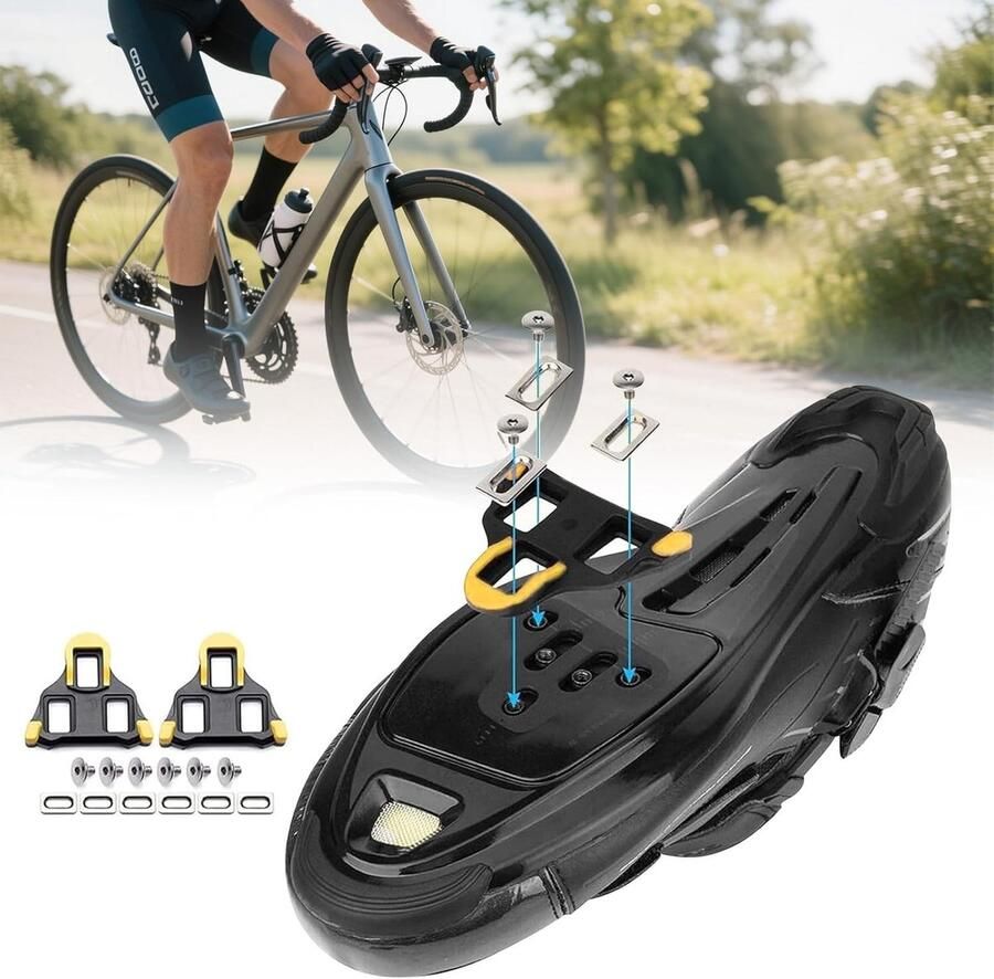 SPD-schoenen voor SPD-systeem duurzame snappedalen met slipweerstand fietsaccessoires voor racefietsen en indoor fietsen 2-pack geel