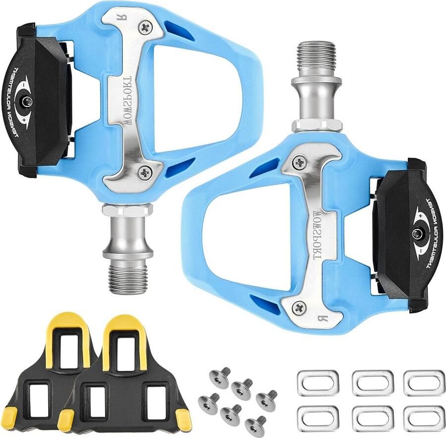 SPD-SL Racefietspedalen Clipless Pedalen Fietsen Verbeteren Koolstofvezel Composiet 3 Bouten Blauw