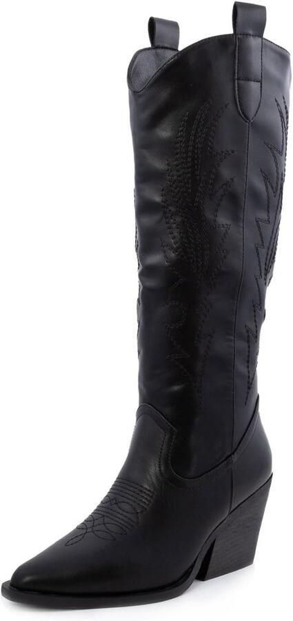 Spitse Western Cowboy Laarzen Dames Laarzen Hoge Hak Laagjes Stijl