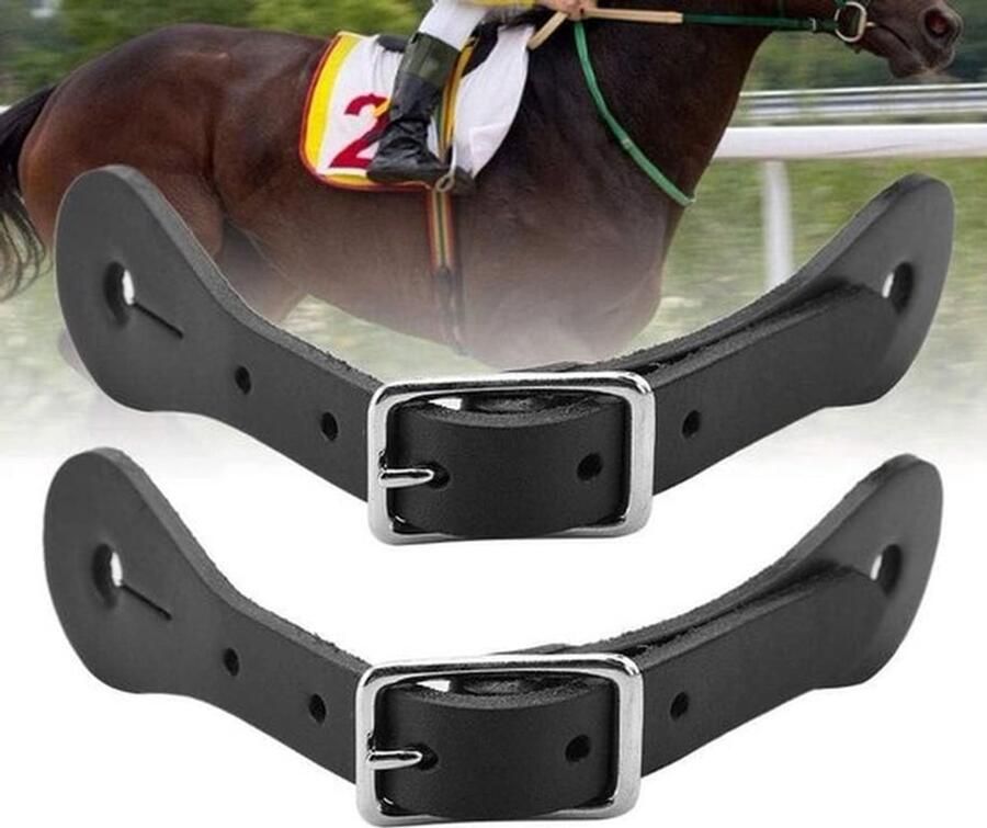 Sporenriem Paardensport Handgemaakt Zwart Cowboy Outfit Lederen Geschikt voor laarzen Handgemaakt 1 paar Sporenriem