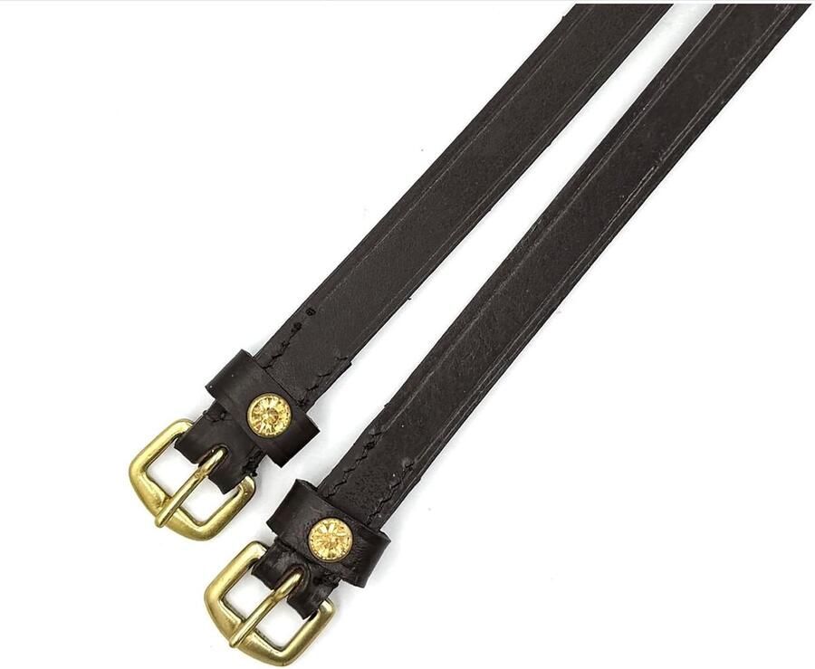 Sporenrie Paardrijaccessoires Paardrijden Met strass versiering Universele pasvorm Bruin goud