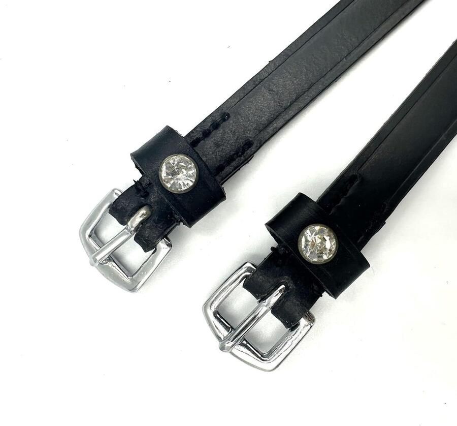Sporenrie Rijlaarzen Accessoires Paardrijden Met Kristallen 18 x Zwart