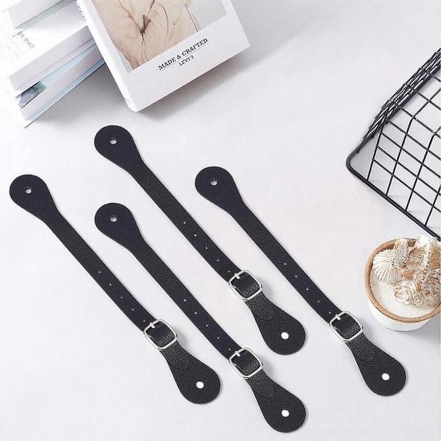 Sporenrie Zwart Western nen Cow Verstelbare Enkele Ply Laarzen Riem Bandjes Accessoires Rodeo Dij Hoge Boot Paardensport