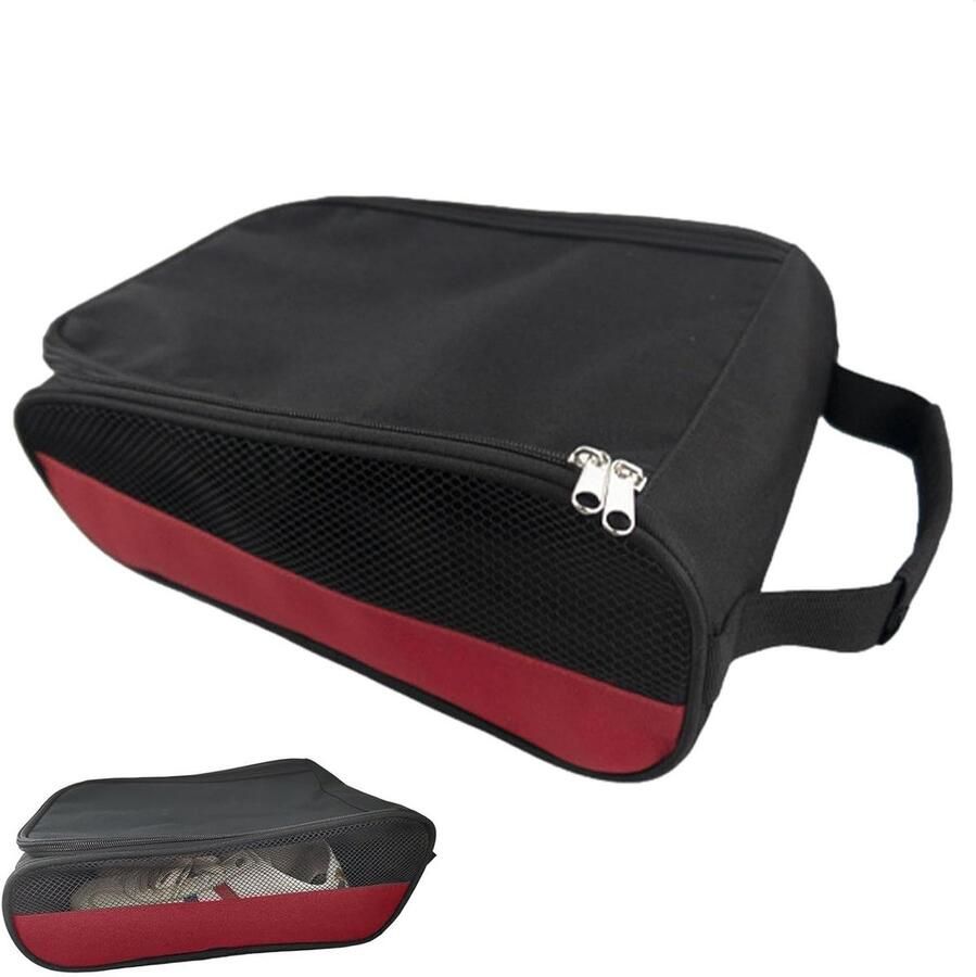 Sport schoenentas Schoenen opberger Sportactiviteiten Waterproof en ventilerend 32.5x23.5x Rood
