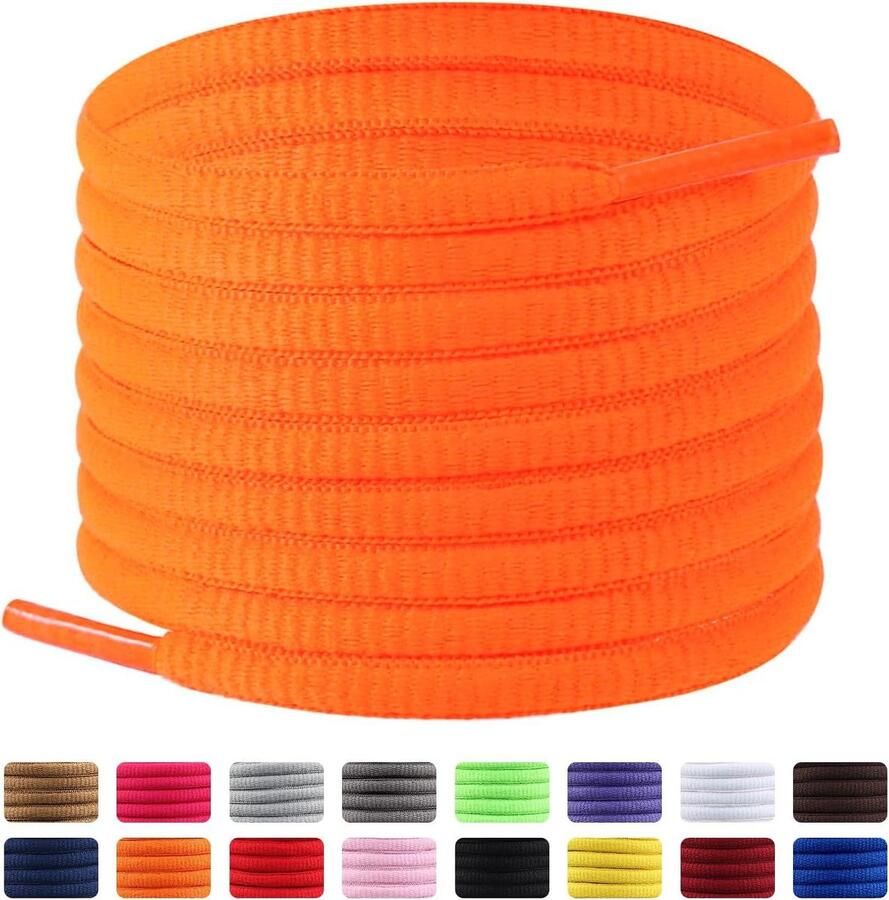 Sport Schoenveters Veters Oval Veters Schoenen Vernieuwen Half Ronde Vorm 2 Paar Wit