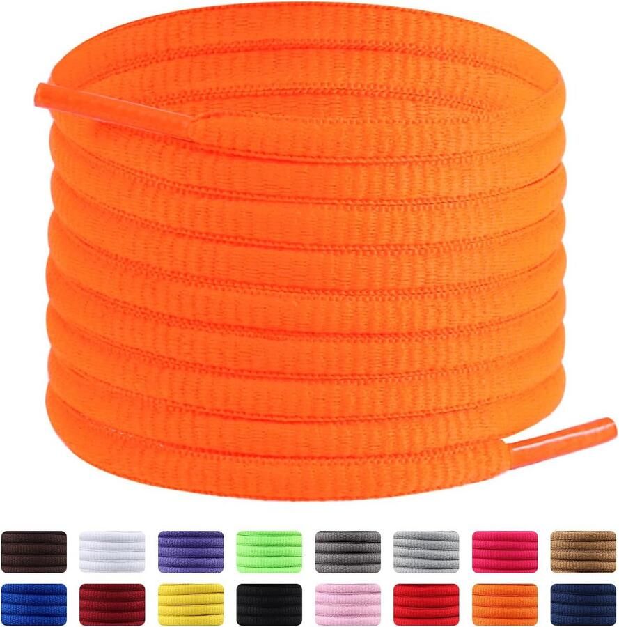 Sport Schoenveters Veters voor Sneakers Sporten en Lopen Half Ronde Vorm 2 Paar Wit