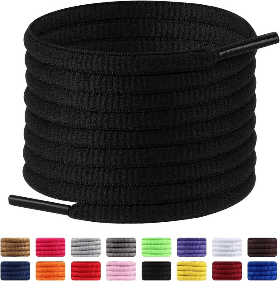 Sport Schoenveters Veters voor Sneakers Sporten en Wandelen Half Ronde Vorm 2 Paren Wit