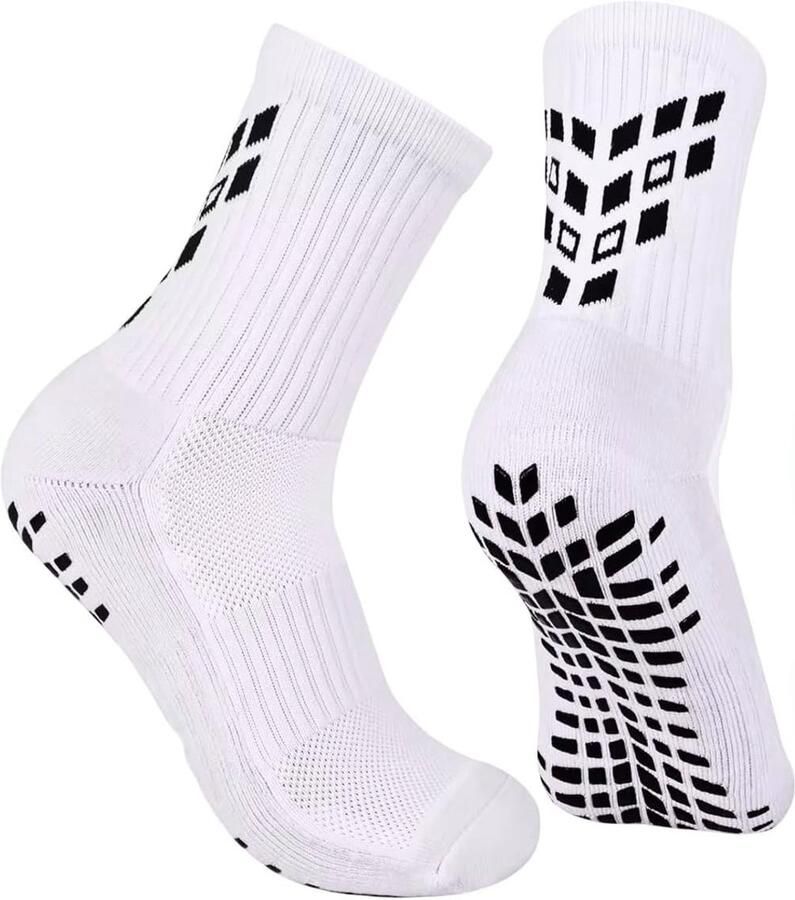 Sport Sokken Antislip Sokken Fitness Yoga Extra Grip Studs Wit