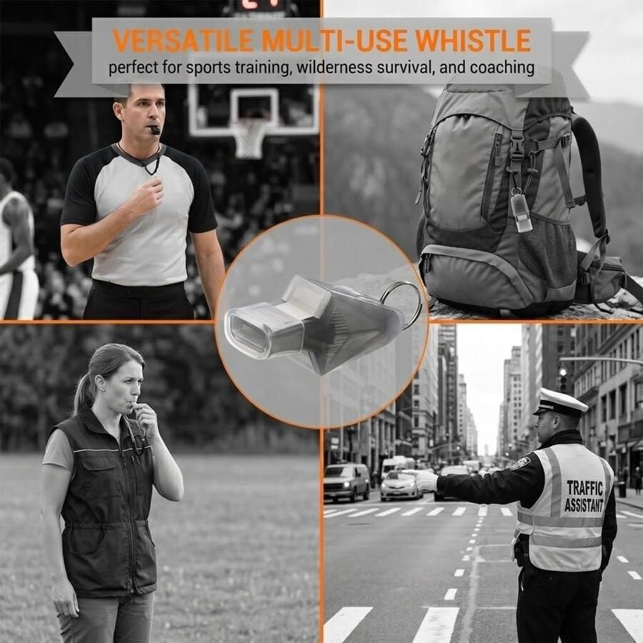 Sportfluit 130 dB dolfijn grijs voor scheidsrechter trainer voetbal basketbal outdoor training met accessoires