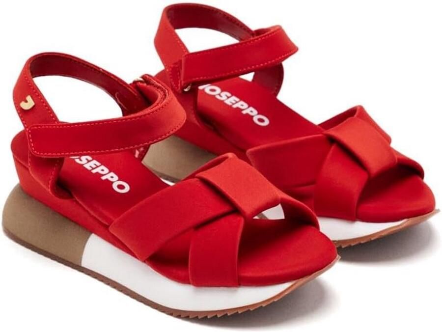 Sportieve dames sandalen met sleehak en enkelsluiting