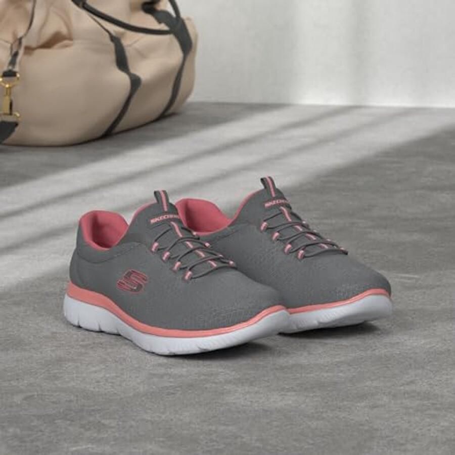 Sportieve dames sneaker met bungee-veters en traagschuim binnenzool