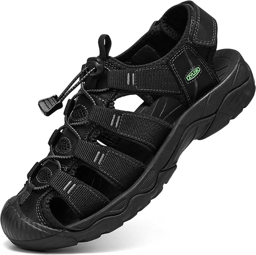 Sportieve Heren Sandalen Leder Klittenband Waterdicht Zomer Outdoor Wandelen