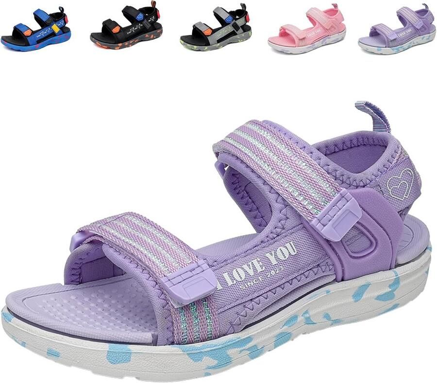 Sportieve Kindersandalen met Klittenband voor en Zomer Schoenen Paars