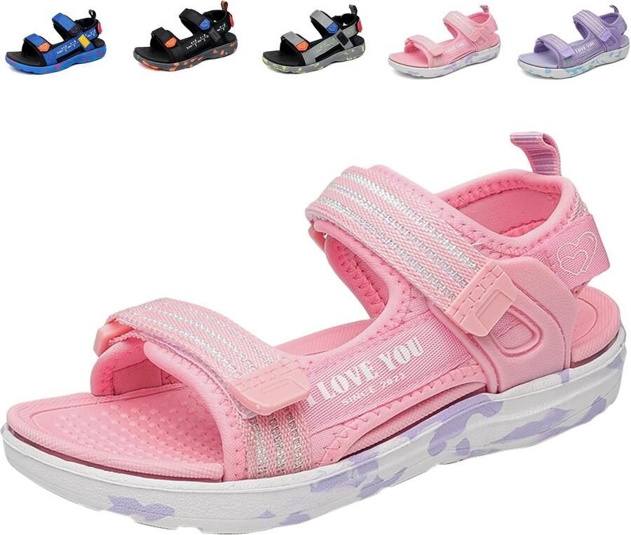 Sportieve Kindersandalen met Klittenband Zomer Open Teen Roze