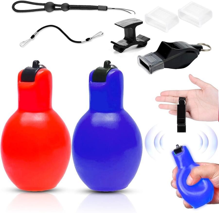 Sportles 8 stuks Scheidsrechtersfluit Trillerfluit Luid Noodset met Fluit-sleutelband Kort sleutelband Handfluitclip voor scheidsrechters trainers accessoires voetbal