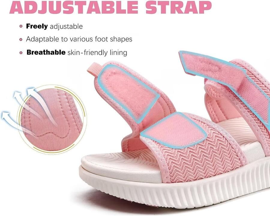 Sportsandalen voor dames met zacht voetbed orthopedische plantaire fasciitis outdoor wandelschoenen zomer licht open tenen verstelbare klittenbandsluiting